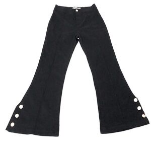 INTERDEE Black Flared Jeans with Gold Buttons